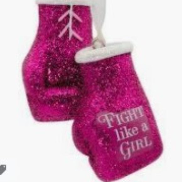 Fight Like a Girl Boxing Breast Cancer Ornament - Picture 3 of 3